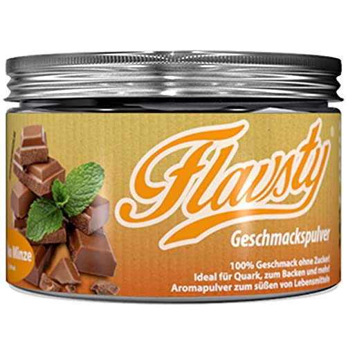 Flavsty® Geschmackspulver Schokolade Minze - Veganes Schoko Minze Geschmackspulver ohne Zucker - Aromapulver - Flavorpowder von Flavsty