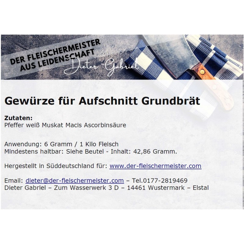 Gew?rzmischung Aufschnitt Grundbr?t von Fleischermeister aus Leidenschaft