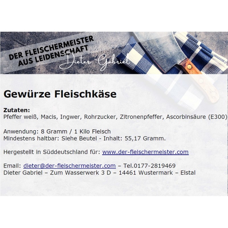 Gew?rzmischung Fleischk?se von Fleischermeister aus Leidenschaft