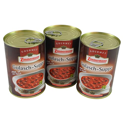 Gulasch - Suppe, pikant 3er Pack (3 Dosen à 400 ml) von Zimmermann