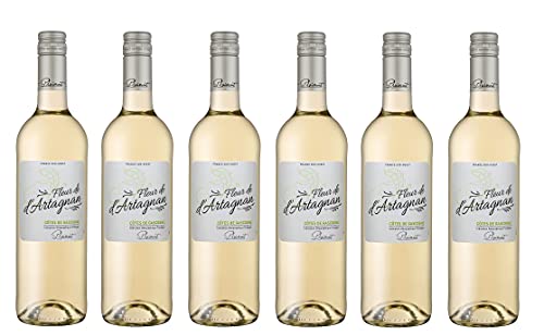 6x 0,75l - 2023er - Fleur de d'Artagnan - Blanc - Côtes de Gascogne I.G.P. - Frankreich - Weißwein trocken von Fleur de d'Artagnan