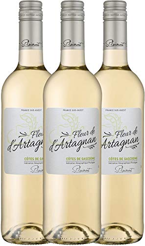 Fleur de d'Artagnan Blanc Côtes de Gascogne Plaimont Weißwein 3 x 0,75l VINELLO - 3 x Weinpaket inkl. kostenlosem VINELLO.weinausgießer von Fleur de d´Artagnan