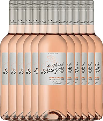 Fleur de d'Artagnan Rosé Côtes de Gascogne Plaimont Roséwein 12 x 0,75l VINELLO - 12 x Weinpaket inkl. kostenlosem VINELLO.weinausgießer von Fleur de d´Artagnan