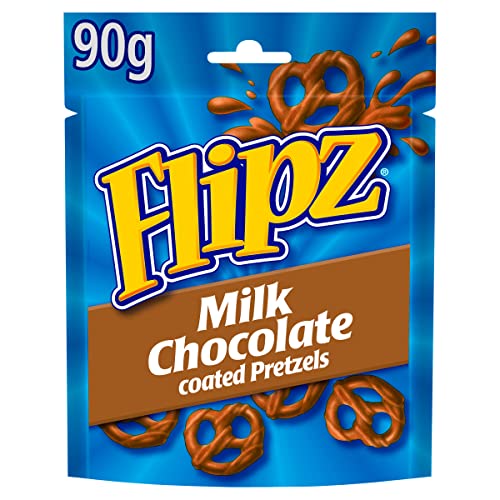 McVitie's Flipz Milk Chocolate Brezel, knusprige Salzbrezeln mit Milchschokolade, Salzgebäck mit süß-salzigem Geschmack für einzigartigen Knabberspaß, 1x90 g von Flipz