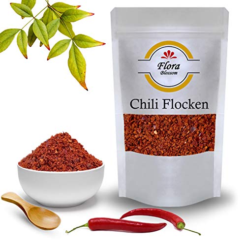 100g Chili Flocken von Flora Blossom | Chillis Geschrotet Scharf Ohne Kerne Ideales Gewürz zum Kochen | Natürlich Ohne Zusätze von Flora Blossom