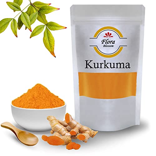 100g Kurkuma Pulver von Flora Blossom | Curcuma Turmeric Wurzel Fein Gemahlen und Getrocknet für Kurkumatee oder als Gewürz zum Kochen | Natürlich Ohne Zusätze von Flora Blossom