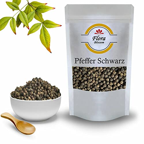 100g Pfeffer Schwarz Ganz von Flora Blossom | Schwarzer Pfeffer Getrocknet Hocharomatisch Ideales Gewürz zum Kochen | Natürlich Ohne Zusätze von Flora Blossom