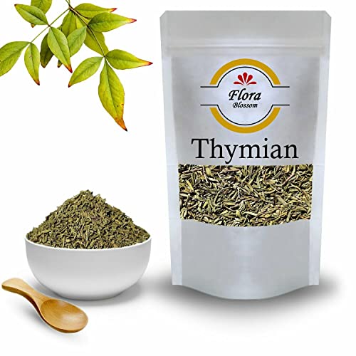 100g Thymian von Flora Blossom | Thymian Tee Gerebelt und Getrocknet Hocharomatisch Ideales Gewürz und Kraut zum Kochen | Natürlich Ohne Zusätze von Flora Blossom