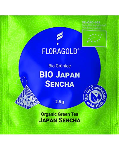 Bio Grüntee Japan Sencha 100er Pyramidenbeutel von Floragold von Floragold