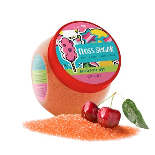 Zuckerwatte Floss Suger (10 natürliche Geschmacksrichtungen und Farben) / Set 1kg: Kirsche/Piña Colada/Apfel/Kirsche/Zitrone/Bubble Gum/Cola/Himbeere/Zuckermaschine Zuc von Floss Sugar