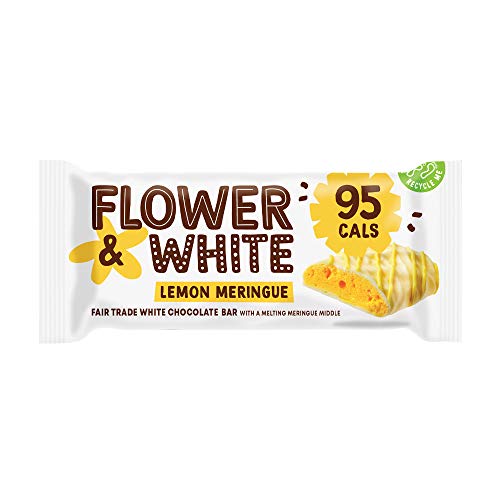 Flower & White - Lemon Meringue Bar - 12er Box - unter 100 Kalorien - On-the-go Ready, glutenfrei, vegetarisch von Flower & White