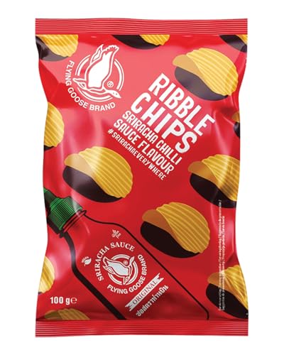 FLYING GOOSE Ribble Chips mit Sriracha Chili Flavour, frittiert in Sonnenblumenöl - 1 x 100 g von Flying Goose