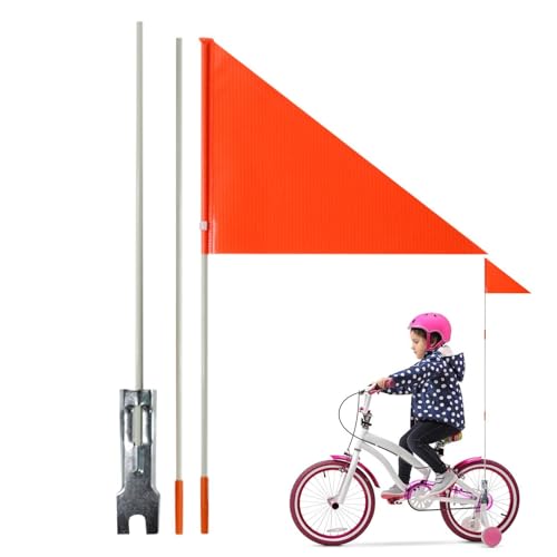 Fahrrad-Sicherheitsflagge – Tragbare Fahrradflagge Für Werbung, Fahrrad-Sichtbarkeitsflagge | Wasserdichte Autokolonnen-Flagge Mit Glasfaserstangen, Outdoor-Flagge Mit Schnalle Für Fahrräder, Kajakfah von Fmzrbnih