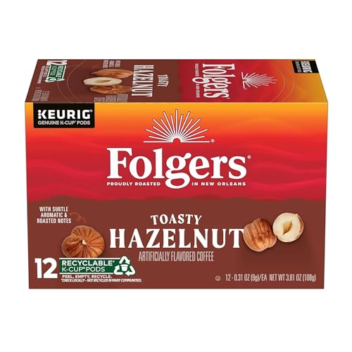 Folgers Röstlicher Kaffee mit Haselnussgeschmack, 12 Keurig K-Cup Pods von Folgers