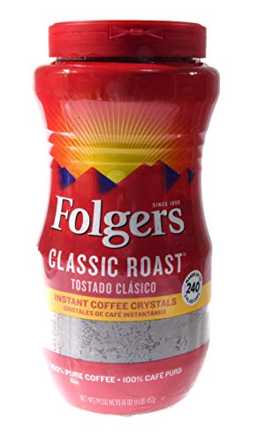 Instant Coffee Crystals, Classic Roast, 16 oz Jar, Sold as 1 Each von Folgers