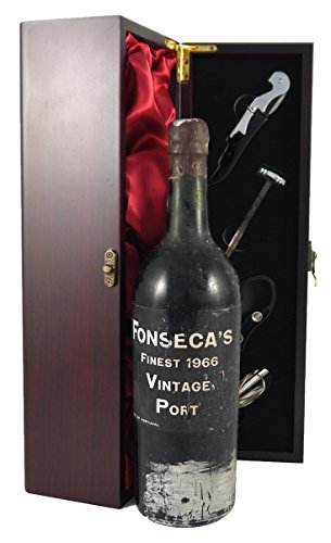 Fonseca Vintage Port 1966 in einer mit Seide ausgestatetten Geschenkbox, da zu 4 Weinaccessoires, 1 x 750ml von Fonseca