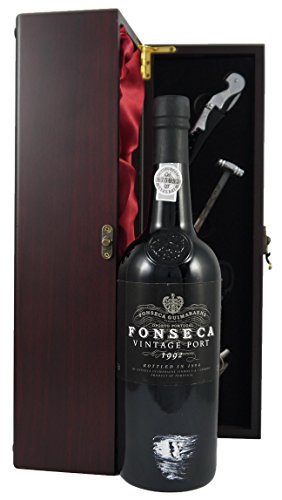 Fonseca Vintage Port 1992 Vintage Port in einer mit Seide ausgestatteten Geschenkbox. Da zu vier Wein Zubehör, Korkenzieher,Giesser,Kapselabschneider,Weinthermometer von Fonseca