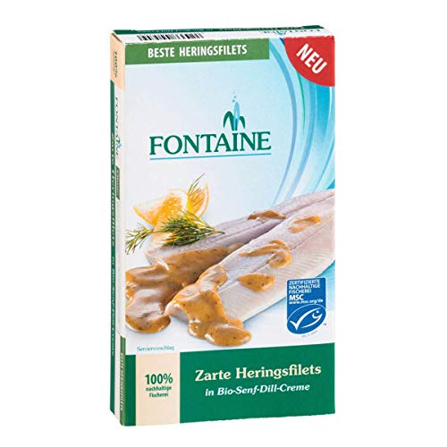 Fontaine Heringsfilets in Bio-Senf-Dill-Creme (6 x 200 gr) von Fontaine