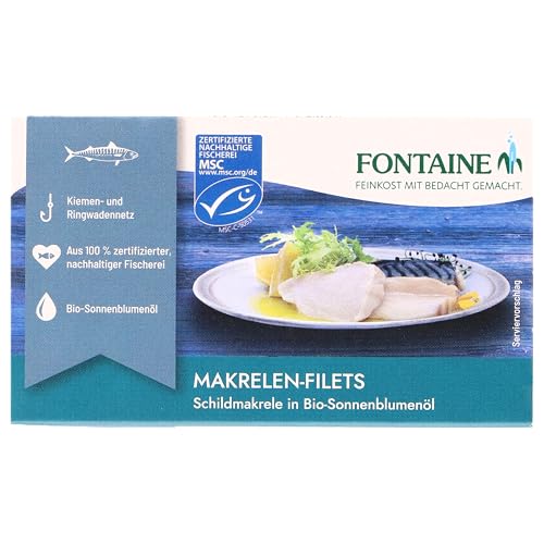 Fontaine MSC Makrelenfilets In Sonnenblumenöl 120g Packung von Fontaine