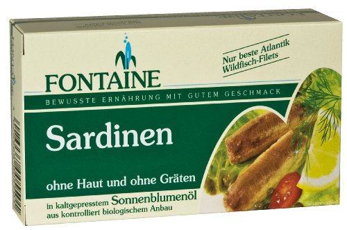 Fontaine Sardinen ohne Haut, ohne Gräten 120g Fischkonserve, 10er Pack (10 x 120 g) von Fontaine