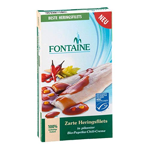 Fontaine - Zarte Heringsfilets in Bio-Paprika-Chilli-Creme - 200 g - 6er Pack von Fontaine