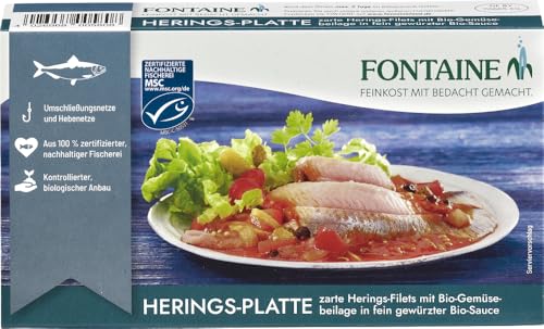 Herings-Platte in Bio-Creme mit Bio-Gemüseeinlage von Fontaine