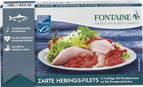 Heringsfilets in Bio-Tomatencreme m. Tomatenstück. von Fontaine