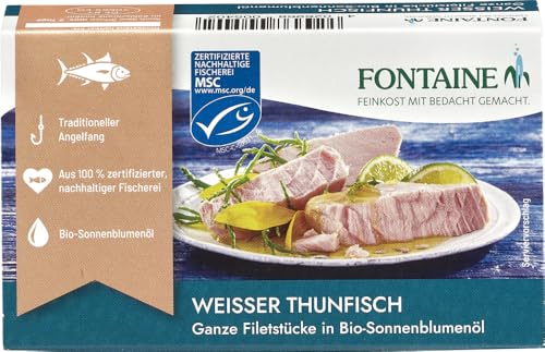 Weißer Thunfisch in Bio-Sonnenblumenöl 2 x 120 gr von Fontaine