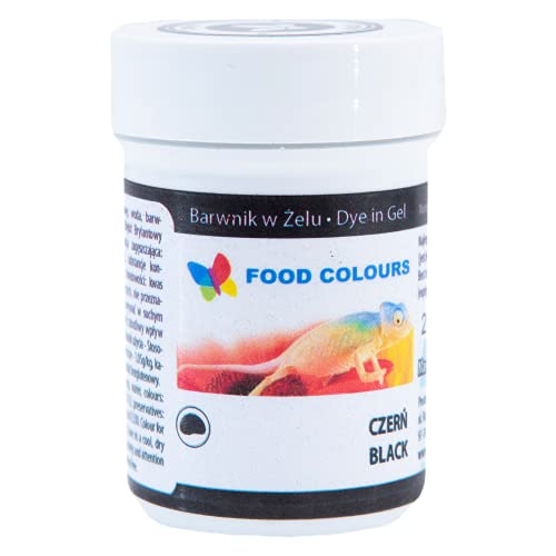 Alle Lebensmittelfarben Frei nach Wahl (Gel 35g Schwarz / Black): Fondant Marzipan Cupcake SahneuchenTorte Eis Konfitüre Gelee Karamell Getränke Alkohol. Speisefarbe, konzentrierte Paste, Food colouring von Food Colours