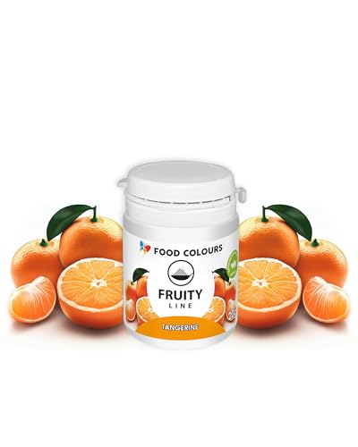 Food Colours Natürliches Farbstoffpulver Fruity Line TANGERINE 20G Natürliches Färbepulver für Cremes, Zuckerguss, Biskuitteig Lebensmittelfarbstoff in Pulverform für Getränke, Gelees von Food Colours