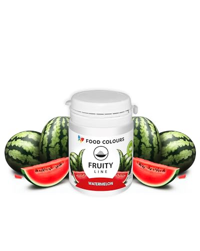 Food Colours Natürliches Farbstoffpulver Fruity Line WATERMELON 20G Natürliches Färbepulver für Cremes, Zuckerguss, Biskuitteig Lebensmittelfarbstoff in Pulverform für Getränke, Gelees von Food Colours