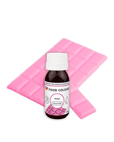 Food Colours OS-LC PINK 18 ml Lebensmittelfarbe für weiße Schokolade, Pralinen, Cremes, Fettmassen, Gebäck, Kuchen- und Tortenverzierungen von Food Colours