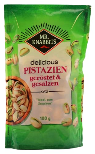 Mr.Knabbits delicious Pistazien geröstet & gesalzen, 12er Pack (12 x 100g) von Food IQ GmbH