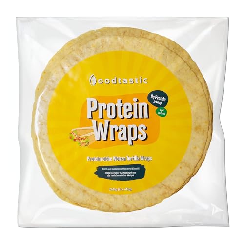 Foodtastic Protein Wraps 14x240g, High Protein Tortilla, 22% Protein und nur 11% Carbs, eiweißreicher und kohlenhydratarmer Weizentortilla von Foodtastic