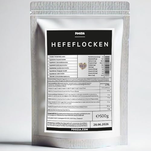 Hefeflocken Nutritional Yeast Nährhefe Hefe Glutenfrei Vegan Koch & Back Qualität aus Deutschland 500g von Foozia (500) von Foozia