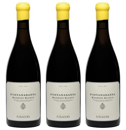 3x 0,75l - 2023er - Foradori - Fontanasanta - Manzoni Bianco - Vigneti delle Dolomiti I.G.P. - Südtirol - Italien - Weißwein trocken von Foradori