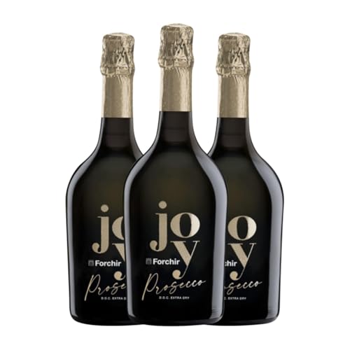 Forchir Joy Spumante Extra Dry Prosecco Extra Trocken Prosecco 75 cl Weißer Sekt (Karton mit 3 Flaschen von 75 cl) von Forchir