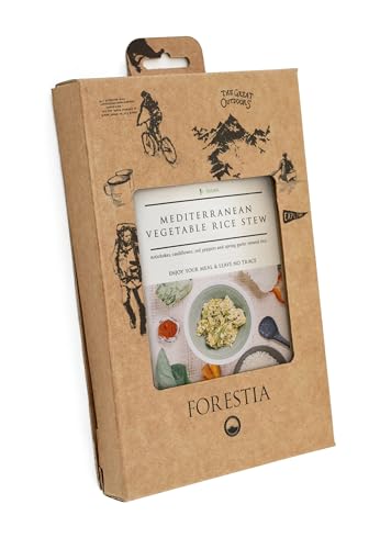 Forestia Mediterraner Reistopf mit selbsterwärmenden Beuteln leicht zubereitete Trekkingmahlzeit | Hauptgericht vegetarisch | lange haltbare Camping Notration von Forestia