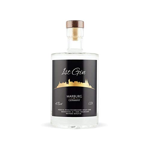 Marburg 1st Gin 40%, mit Nuancen von frischen Zitronen, ausgeprägtem Wacholder und einer feinen Himbeernote von Fortbacher