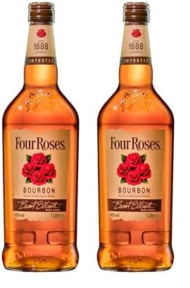 Four Roses Kentucky Straight Bourbon Whiskey – Sanfte Komposition aus 10 verschiedenen Whiskeys – Bourbon mit fruchtig-süßem Geschmack – 1 x 1 l (Packung mit 2) von Four Roses