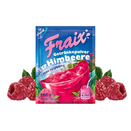 FRAIX Getränkepulver Himbeere 100er Pack (100 x 100g) Vorteilspack, Fruitt Instant Pulver mit Raspberry Geschmack, Fruchtpulver perfekt für unterwegs von Fraix