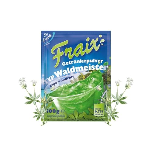 FRAIX Getränkepulver Waldmeister 100er Pack (100 x 100g) Vorteilspack, Erfrischend Instant Pulver mit Blumig Geschmack, Fruchtpulver perfekt für Picknik, Geburtstagsparty von Fraix