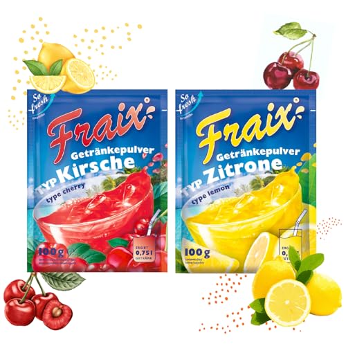 FRAIX Getränkpulver Kirsche + Zitrone (50er KOMBIPACK) (je 25 x 100g) fruchtig & erfrischend - mit Vitamin C von Fraix