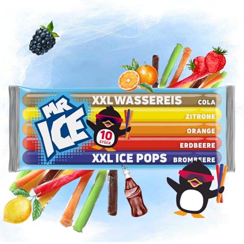 MR ICE Wassereis 15 x 600ml | 150 x Fruchteis Icesticks mit je 60ml - Großpackung mit 5 x Geschmacksrichtungen | zum einfrieren von Fraix