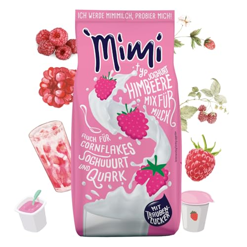 Mimi Milchmix Joghurt Himbeere Getränkepulver 2 x 400 g, in warmer und kalter Milch löslich, Milch Mix mit Raspberry-geschmack, Pulver für Milch mit sehr guter Löslichkeit von Fraix