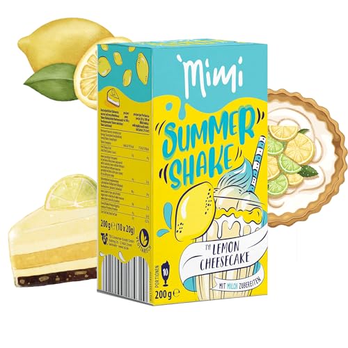 Mimi Summer Shake Lemon Cheesecake, 8 x 200g á 10 Portionen - mit Milch oder Milchersatz zubereiten, erfrischendes Sommergetränk, lösliches Getränkepulver, mit Zitronen- und Käsekuchen-Geschmack von Fraix