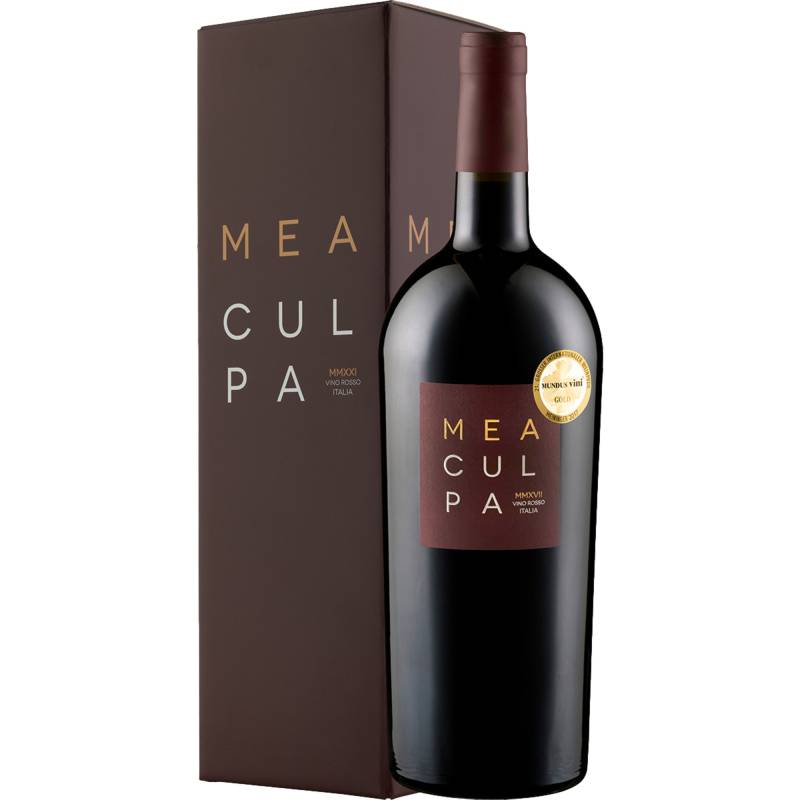 Mea Culpa Vino Rosso MMXVII, Puglia IGP, Geschenkverpackung, Magnum, Apulien, Rotwein von Francesco Minini S.p.A. Cantine,   IT 25028 Verolanuova (Brescia)