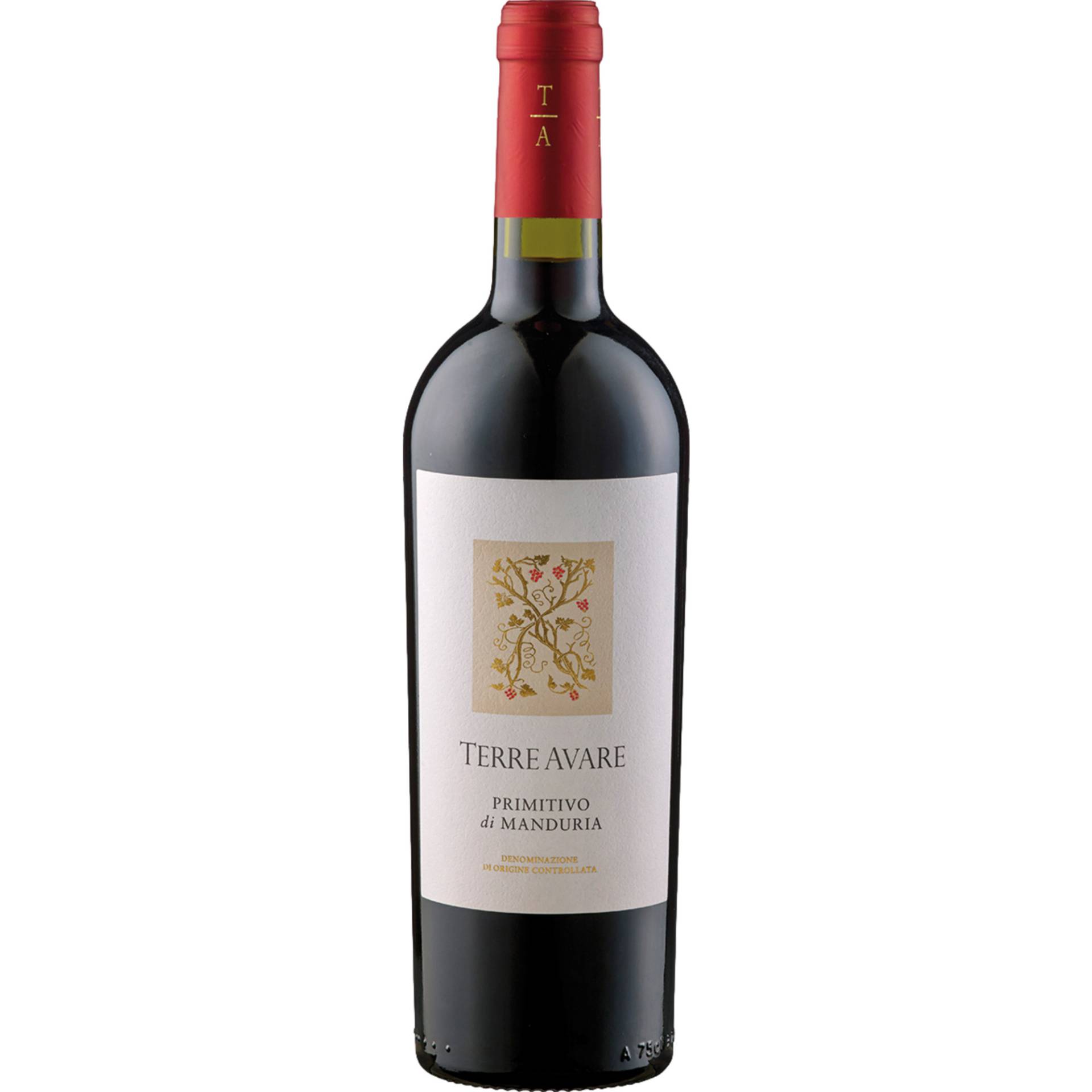 Terre Avare Primitivo di Manduria, Primitivo di Manduria DOC, Apulien, 2022, Rotwein von Francesco Minini S.p.A. Cantine,   IT 25028 Verolanuova (Brescia)