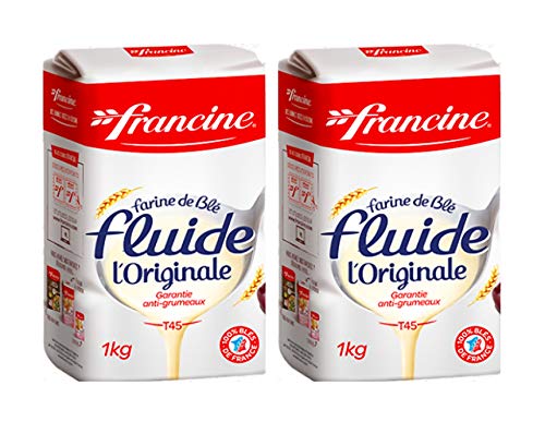 Francine Farine de ble Fluide T45 Weizenmehl, 2 Stück, insgesamt 2 kg von Francine