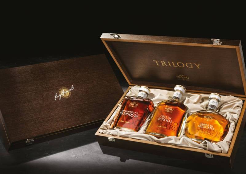 Francoli Trilogy 3er Set in Premium Holzkiste von Francoli Grappa